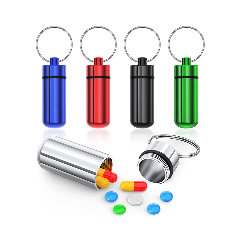 Hộp thuốc Keychain sơ cứu Mini Metal 